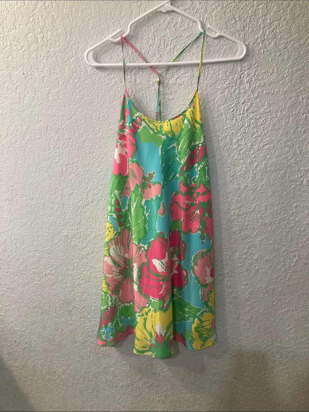 Lilly Pulitzer Tropical Floral Mini Dress in Aqua, Pink, Yellow, Green